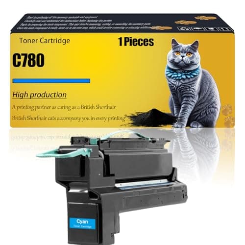Image of C780 Compatible for Lexmark Toner Cartridge C780H2KG C780H2CG C780H2MG C780H2YG C780 C782 X782E Printers, High Yield Alternatives Reliable Printing (Cyan)