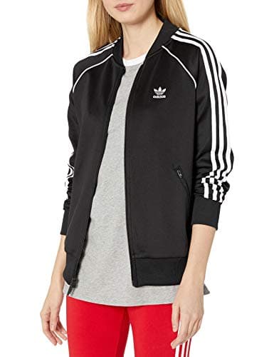 Image of adidas Originals Women's Super Women Track Top, Black/White, XL, White, XL