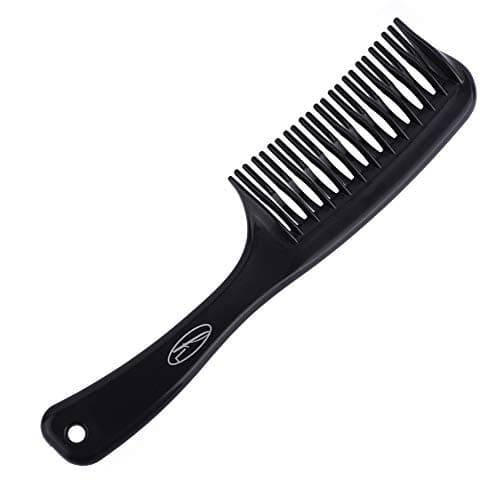 Image of Fine Lines - Detangling Comb with Unique Intertwined Teeth - Hair Detangling and Shower Comb Great for Afro, Wet or Curly Hair, Thick Plastic Black antistatic comb