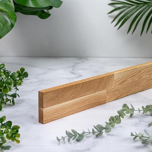 Image of Solid Oak Kitchen Worktop Upstand | 1500mm x 80mm x 18mm | Premium Wood Worktops | Oak Wooden Timber Counter Tops | Cut to Size Customisation Available | Real Wood Block Stave Kitchen Countertops