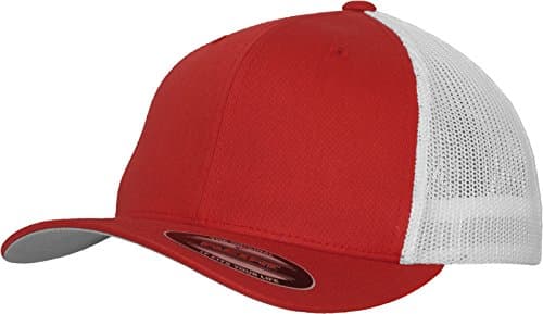 Image of Flexfit Mesh Trucker Cap 2-Tone - Unisex Baseballcap für Damen und Herren, Farbe Red/White, S/M