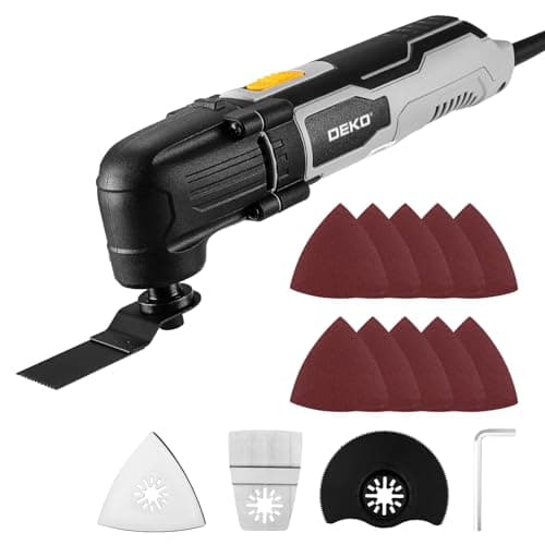 Image of DEKOPRO Oscillating Multi Tools 300W: 3000-22000 RPM Electric Corded Multi Tool, 6-Speed Control, 3° Oscillating Tools Angle, Soft-Grip Oscillating Saw for Wood, Plastic, Metal