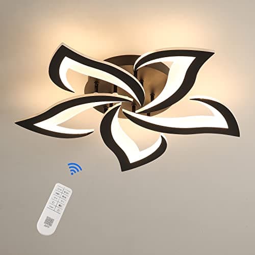 Image of Riserva Dimmable LED Ceiling Light, 40W 4700LM Modern Acrylic Ceiling Lights with Remote Control, Creative Petals Design, Ceiling Lamp for Living Room, Bedroom, Dining Room, Φ60cm