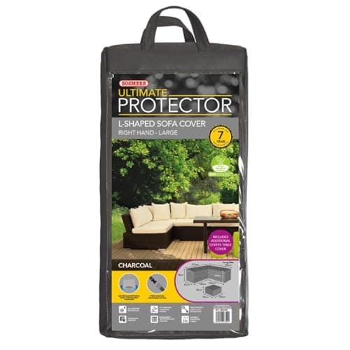 Image of Bosmere Ultimate Protector (Modular) L Shaped Dining Cover Right Side Long Large Charcoal UM668C