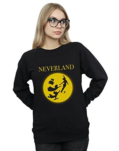 Image of Disney Women's Peter Pan Moon Silhouettes Sweatshirt Black Medium