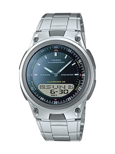 Image of CASIO Men's Quartz Analogue Digital Watch with Stainless Steel Strap AW-80D-1AVCB, silver, AW-80D-1AV