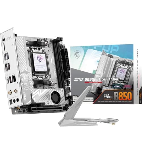 Image of MSI MPG B850I EDGE TI WIFI Motherboard, ITX - Supports AMD Ryzen 9000/8000 / 7000 Processors, AM5-90A SPS VRM, DDR5 Memory Boost (8200+MT/s OC), PCIe 5.0 x16, M.2 Gen5, Wi-Fi 7, 5G LAN