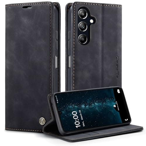 Image of for Samsung Galaxy A06S Case, Wallet Case Flip Leather with Card Holder Magnetic Closure Shockproof Kickstand Protective Phone Cases Cover for Samsung Galaxy A06S,Black
