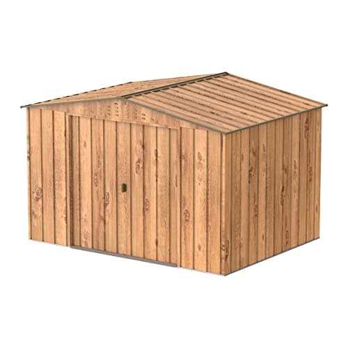 Image of Duramax TOP 10x8 Metal Garden Storage Shed (7.83 m²), Hot-Dipped Galvanized Steel Tool Shed, All Weather Resistant with Reinforced Roof Structure, Maintenance-Free Outdoor Storage House, Woodgrain