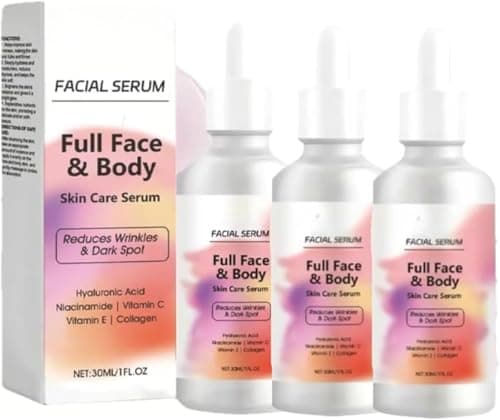 Image of Finones Skin Vitamin Serum For Face & Body,5 In 1 Anti Wrinkle Firming Serum,Multi-Use Face&Body Serum with Vitamin C,Hyaluronic Acid,Lifting Firming Essence,Hydrate Moisturize (3PCS)