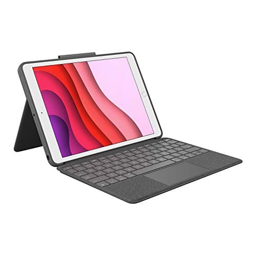 Image of Logitech 920-009629 Combo Touch Trackpad Case for iPad (7th, 8th, 9th gen) With Precision Trackpad, Laptop-Like Backlit Keyboard, and Smart Connector Technology, Graphite, 10.2 Inch