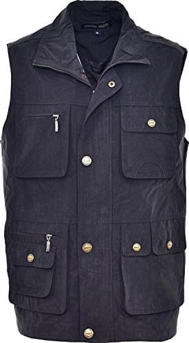 Image of R G Clothing Mens Fishing,Hunting,Hiking,Traveling Lightweight Body Warmer Gilet Windproof Showerproof Multy Pockets Gilet Jacket (UK, Alpha, L, Regular, Regular, Black)