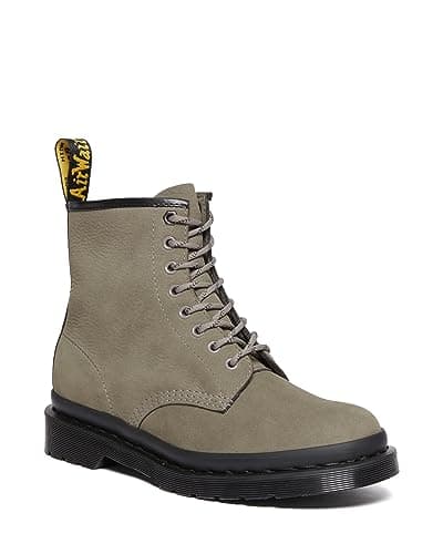 Image of Dr. Martens Unisex's 1460 Milled Leather Fashion Boot, Nubuck Wp Nubuck Ground Grey Nickel, 48/48.5 EU