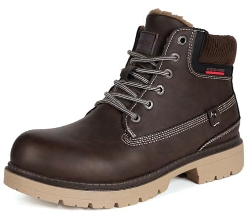 Image of Gaatpot Unisex Snow Boots Waterproof Booties Winter Walking Boots Faux Fur Lined,Chocolate brown,9.5 UK
