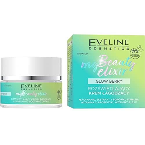 Image of Eveline Cosmetics My Beauty Elixir Illuminating Soothing Cream with Blueberry, Niacinamide & Vitamin C - Hydrating, Anti-Aging, Vegan Skincare Elixir for All Skin Types, 50 ML