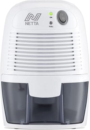 Image of NETTA Mini Air Dehumidifier for Home Damp & Mould - 500ml Portable Dehumidifier with Auto Shut Off - Ultra Quiet Small Dehumidifier for Bedroom, Bathroom, Wardrobe & Kitchen - White