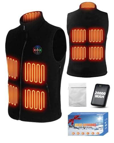Image of Zumhigh 2025 Heated Coat Men & Women, Size L Adjustable Heated Coat 3 Temperature 9 Heated Zones,Washable Heated Gilet for Christmas Thanksgiving Birthday Gift (L,5V/7.4V 20000mAh Power Bank included)
