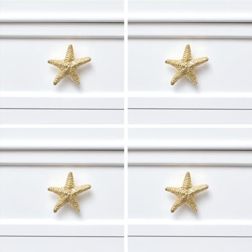 Image of Melody Maison Set of 4 Gold Starfish Drawer Knobs