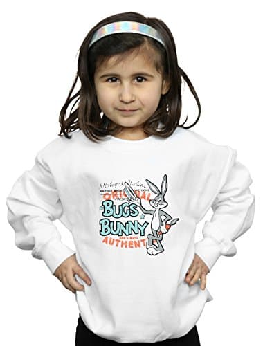 Image of LOONEY TUNES Girls Vintage Bugs Bunny Sweatshirt 7-8 Years White