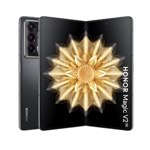 Image of Honor Magic V2 5G Mobile Phone, Sim Free, Folding Smartphone, 16+512GB, 6.43''+7.92'' foldable OLED screen, 5000mAh all-day battery, dual SIM, Android 13, Black(PU)