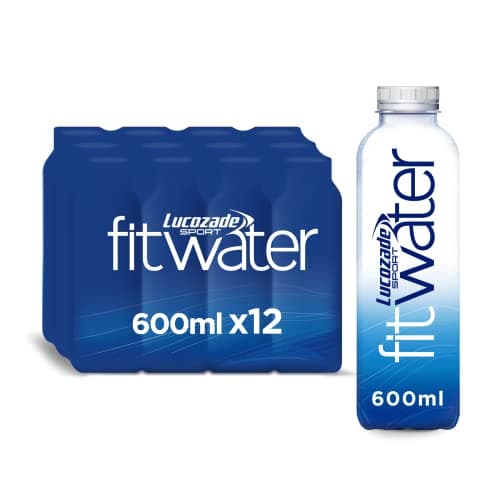 Image of Lucozade Sport Fit Water - 12 Bottles x 600ml - Purified Spring Water Drink - 4 Key Electrolytes - Zero Calories - Enhances Hydration & Fuels Performance