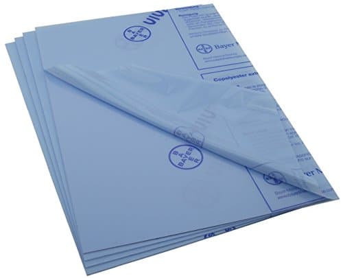 Image of 4 Sheets of 0.5mm (0.020") Clear Plastic PETG Glazing Sheet for Model Making. Size A4+ 220mm x 325mm (8 1/2" x 12 3/4") 20Thou