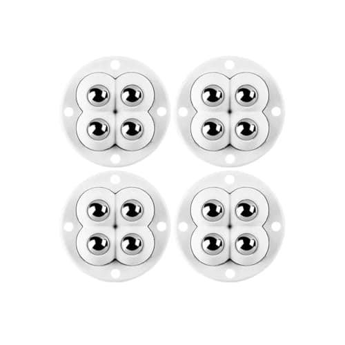 Image of 4Pcs Casters Wheels Universal Wheel 360° Rotation Stainless Steel Strong Self Adhesive Casters Wheels For Furniture Storage Box(Bianco)