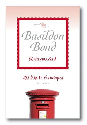 Image of Basildon Bond Luxury Peel and Seal Envelopes 20 Pack for Duke Writing Pad - White, Size 95 x 143mm