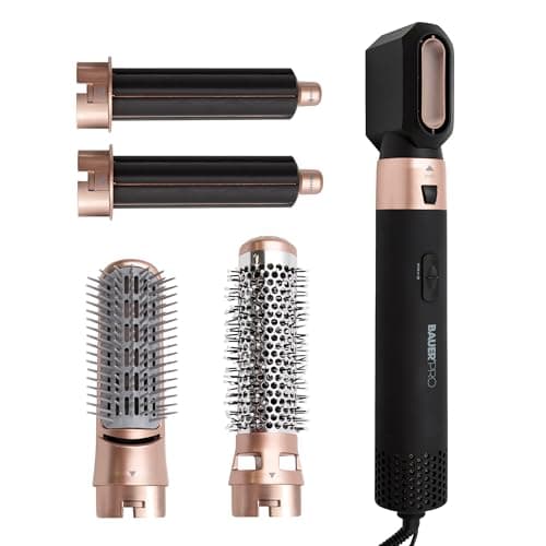 Image of Bauer Professional 5-in-1 Hot Air Styler/Hair Dryer Brush to Curl, Straighten, Volumise, Smooth & Dry / 3 Heat Settings/Multi-Functional Hair Styling Tool 38879