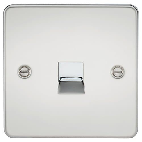 Image of Knightsbridge FP7400PC FP7400 FPAV7400PC Flat Plate Telephone Extension Socket-Polished Chrome, 230 V