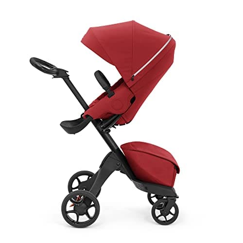 Image of Stokke Xplory X, Ruby Red - Luxury Pushchair - Adjustable for Both Baby & Parents’ Comfort - Padding, Harness & Reflective Zip for Added Safety - Folds in One Step