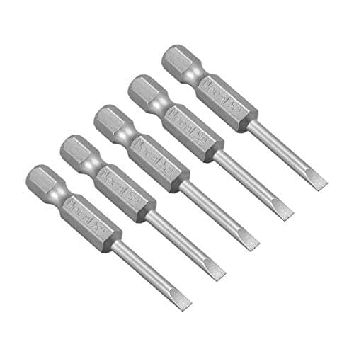 Image of sourcing map 5 Pcs 3mm Slotted Tip Magnetic Flat Head Screwdriver Bits, 1/4 Inch Hex Shank 2-inch Length S2 Power Tool