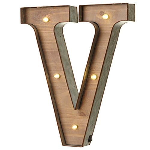 Image of Vintage Illuminated Carnival Lights - A-Z - Choice of Alphabet Letters (Letter V)