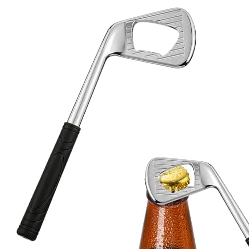 Image of Flintronic Golf Club Bottle Opener, 1Pcs Unique Golf Beer Gift, Funny Golf Beer Bottle Opener for The Golf Lover, Boyfriend,Husband, Friends, Wife,Silver