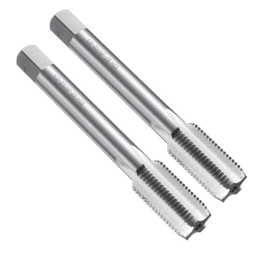 Image of sourcing map 2pcs Straight Flute Thread Tap, 1/2-20 UNF Screw Threading Tapping Tool Thread Milling Machine Taps, High-Speed Steel 6542 (HSS 6542)