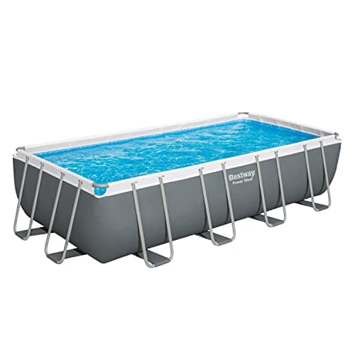Image of Bestway Power Steel Swimming Pool Complete Set, Above Ground Rectangle Paddling Pool, 18' x 9’