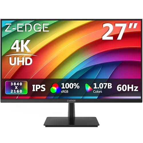Image of Z-Edge 27 Inch 4K Monitor UHD IPS Panel 3840x2160, 60Hz, 300cd/m² Brightness, FreeSync, HDR10, DisplayPort & HDMI, VESA Mountable, Black