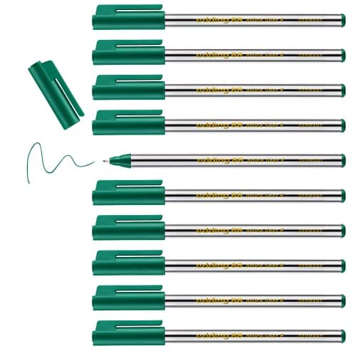 Image of edding 88 - fineliner - green - 10 pens - round nib 0.6 mm - thin fibre pen for fine, precise writing, underlining, drawing - in the office or home and at school
