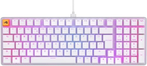 Image of GLORIOUS Gaming GMMK 2 Full Size (96%) - Mechanical Gaming Keyboard, Aluminium Frame, Customisable, Doubleshot Caps, Fox Switches, Per Key RGB, Full NKRO - English QWERTY Layout - White