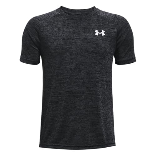 Image of Under Armour Black Ua Tech 2.0 Breathable And Comfortable Sports T-shirt, Short-sleeved Quick-drying Gym Clothes For Boys, Black, YXL