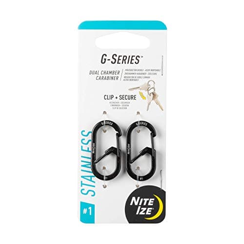 Image of Nite Ize GS1-01-2R6 G-Series Dual Chamber Carabiner, Black, Gr.1