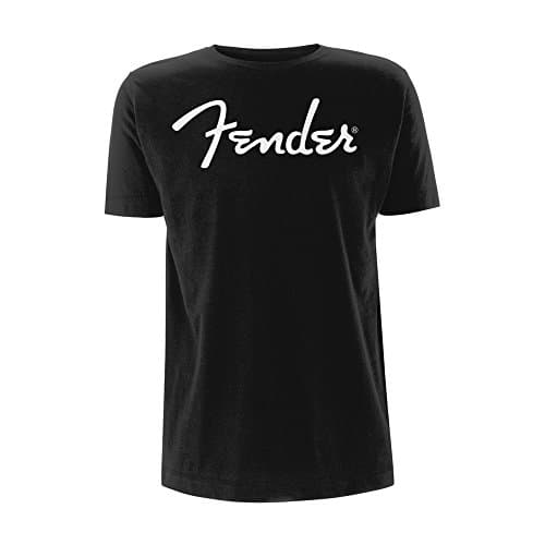 Image of Fender Classic Logo Official Tee T-Shirt Mens Unisex (Medium) Black