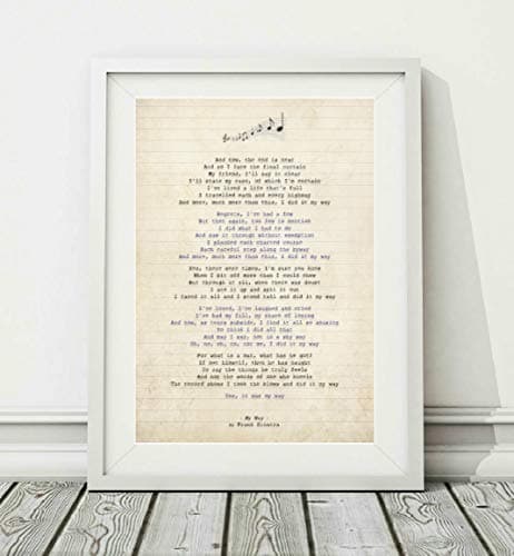 Image of Didymus Co Frank Sinatra - My Way (v.2) - Song Lyric Art Poster Print (UNFRAMED) - Sizes A4 A3 (A4)