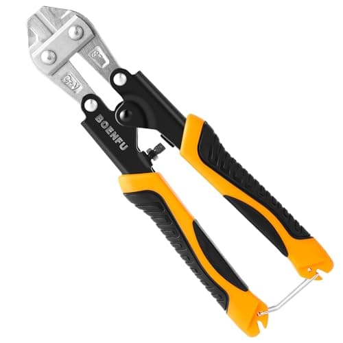 Image of BOENFU Small Bolt Cutter 210mm Cable Cutter Heavy Duty Wire Cutters for Thick Wire, Fencing, Orange, 8 Inch