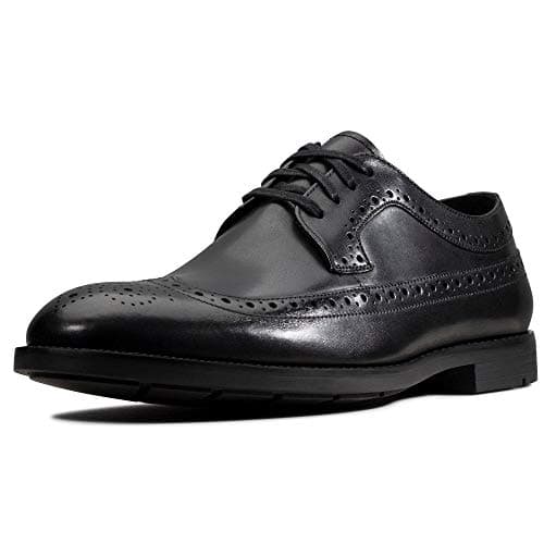 Image of Clarks Men's Ronnie Limit Brogues, Black Black Leather Black Leather, 8 UK
