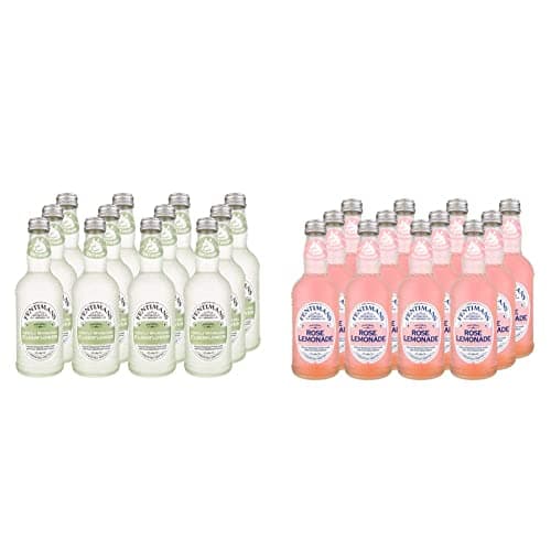Image of Fentimans Gently Sparkling Elderflower, 275 ml (Pack of 12) & Rose Lemonade, 12 x 275 ml Bottles