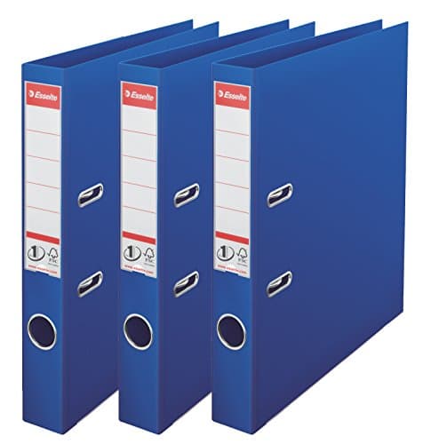 Image of Esselte N°1 Set of 3 Power Lever Arch Files 50 mm Spine Bright Blue