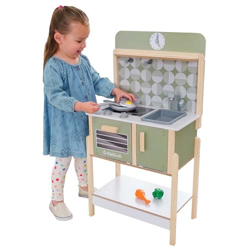 Image of KidKraft Time to Cook Toy Kitchen, Wooden Play Kitchen with Accessories and Toy Food, Kids' Kitchen set, Kids' Toys, 20513