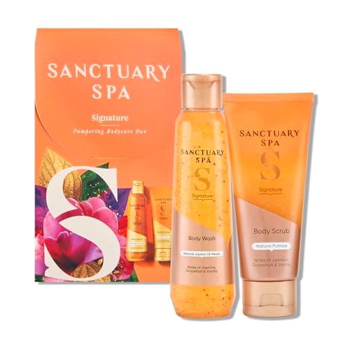 Image of SANCTUARY Spa Pampering Bodycare Duo – Luxury Body Wash & Scrub Gift Set for Women – Spa Skincare Gift, Ideal for Birthday, Christmas or Self Care