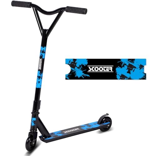 Image of Stunt Scooter, Pro Street Stunt Scooters with 100mm PU Wheels and ABEC-7 Bearings, Entry Level Freestyle Kick Scooter for Kids Teens Ages 8+ (Blue Black)